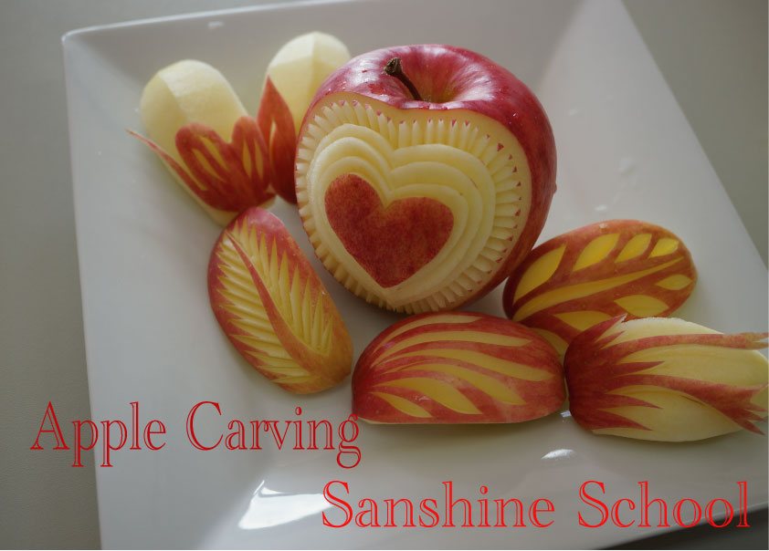 簡単なりんごのカービング（りんご彫刻）初心者でもできるフルーツ